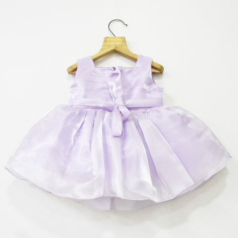 Purple Oversized Flower Party Dress With Booties & Headband