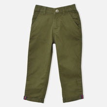 Load image into Gallery viewer, Green Mid Rise Twill Weave Solid Trousers
