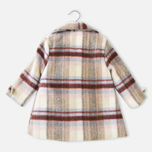 Load image into Gallery viewer, Beige Checkered Winter Coat Dress
