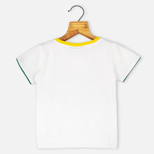 Load image into Gallery viewer, White  Kangaroo Pocket With Half Sleeves T-Shirt
