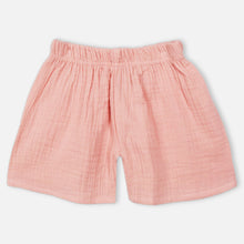 Load image into Gallery viewer, Pink Muslin Half Sleeves Shirt With Shorts Co-Ord Set
