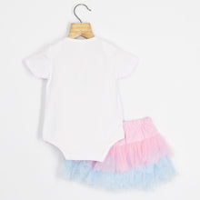 Load image into Gallery viewer, White Princess Theme Onesie With Pink Tutu Skirt &amp; Headband
