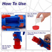 Load image into Gallery viewer, Marvel Spiderman Gatling Bubble Maker Automatic Toy
