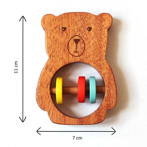 Bozo The Bear Wooden Rattle