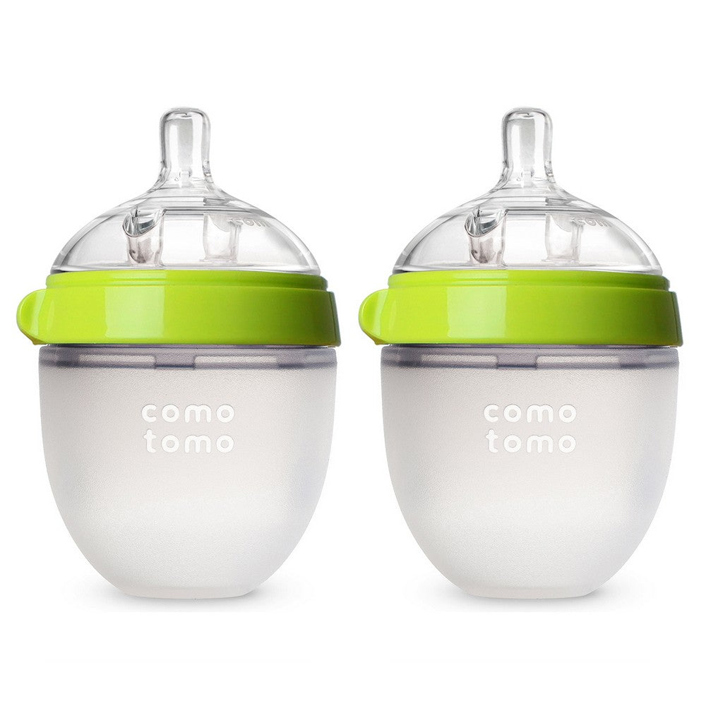 150ml Green Twin Pack Silicone Feeding Bottle