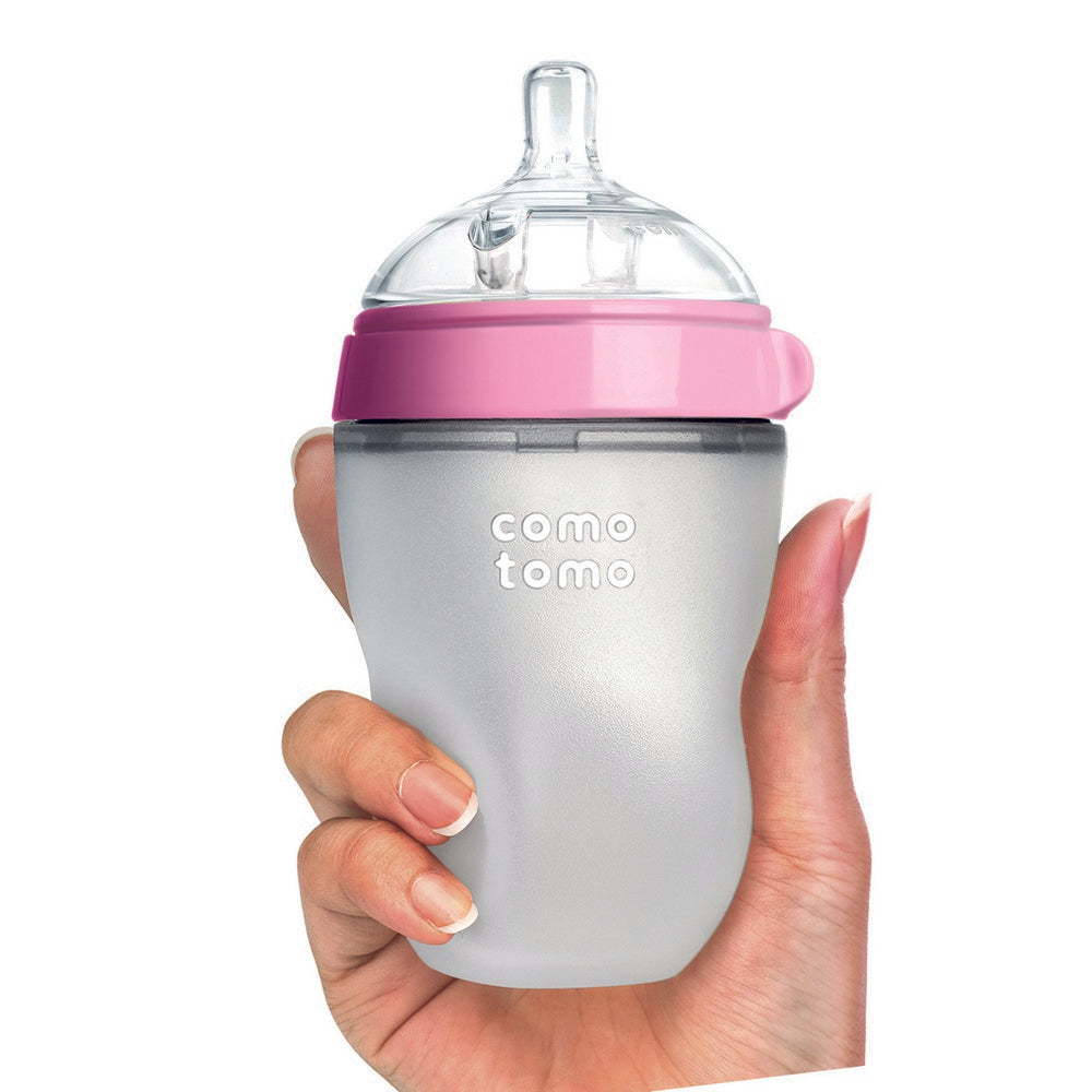 Pink Silicone Feeding Bottle - 250 ml