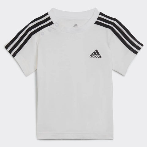 White Adidas T-Shirt & Black Shorts Set