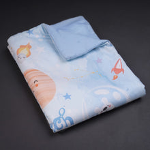 Load image into Gallery viewer, Blue Space Theme Organic Toddler Comforter
