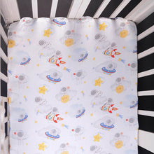 Load image into Gallery viewer, Space Theme Organic Cot Bedsheet

