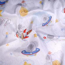 Load image into Gallery viewer, Space Theme Organic Cot Bedsheet
