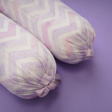 Load image into Gallery viewer, Purple Chevron Printed Set of 2 Bolsters
