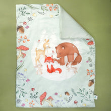 Load image into Gallery viewer, Green Animal Theme Organic Baby Comforter

