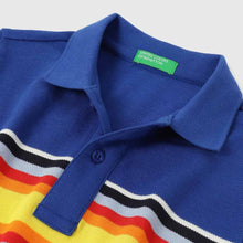 Load image into Gallery viewer, Blue Striped Polo T-Shirt
