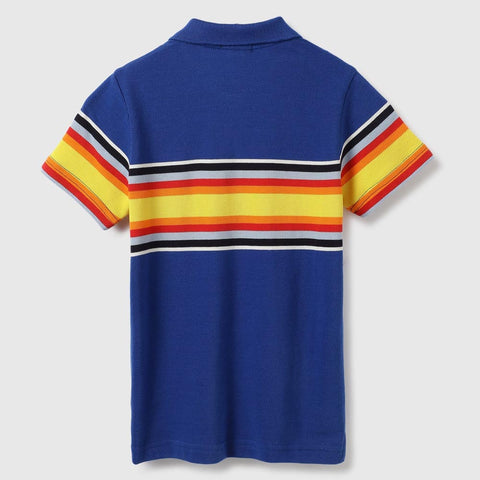 Blue Striped Polo T-Shirt