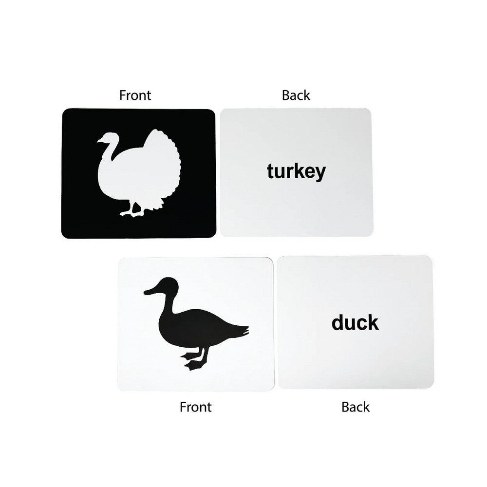 Quantum Farm Animals Flashcard Black & White