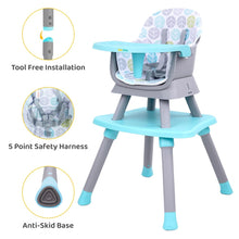 Load image into Gallery viewer, Grey 6 In 1 Multifunction Baby High Chair
