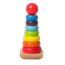 Load image into Gallery viewer, Rainbow Wooden Stacking Rings Toy
