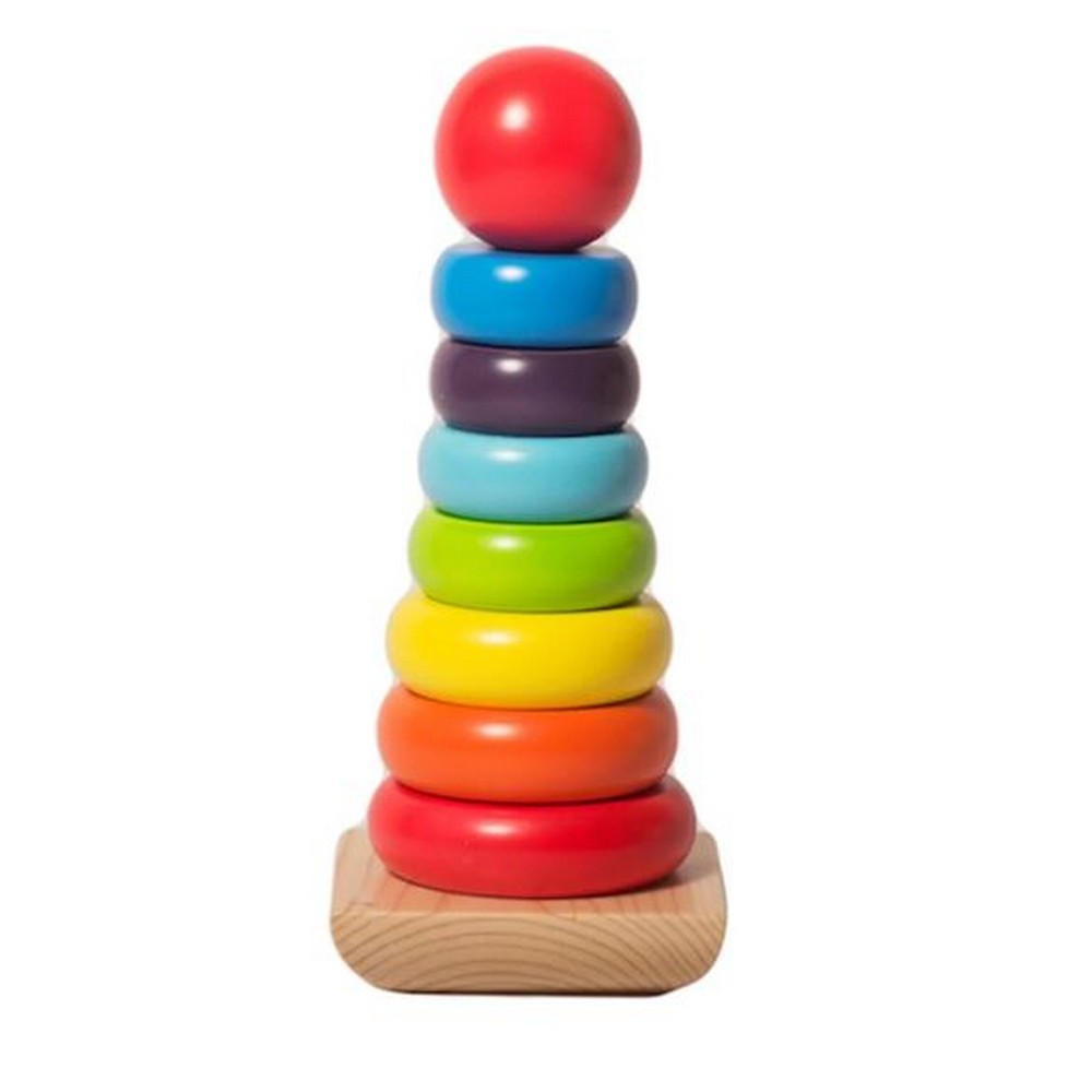 Rainbow Wooden Stacking Rings Toy