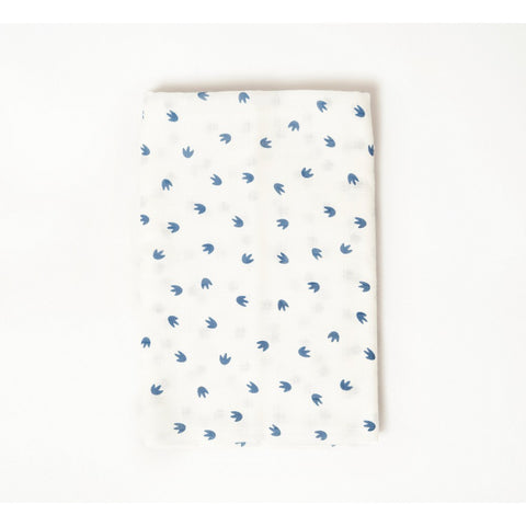 White Little Dino Paw Muslin Swaddle