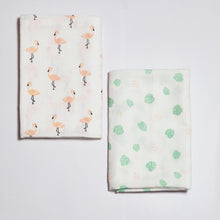 Load image into Gallery viewer, White Tropical Flamingo Theme Muslin Swaddle Pack Of 2
