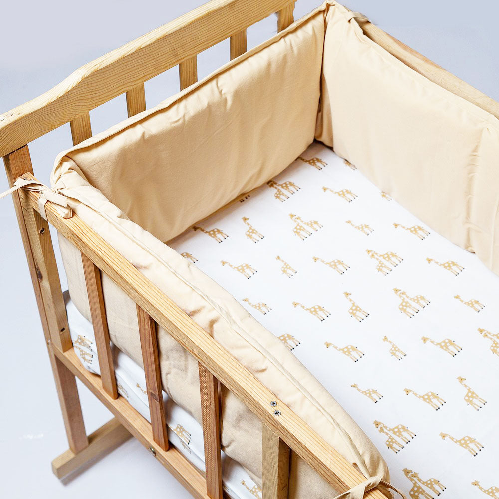Peach Giraffe Printed Crib Bedding Set