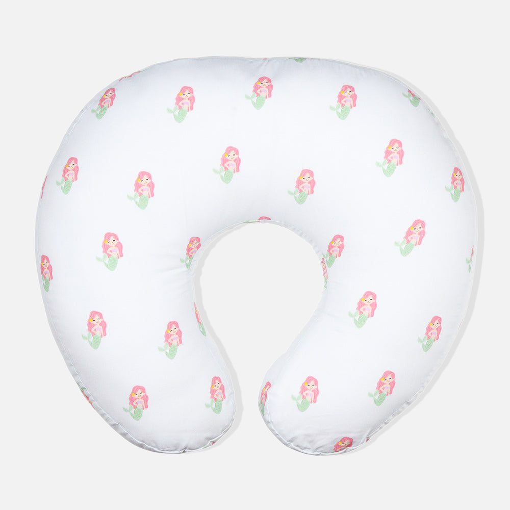 White Little Mermaid Printed Nursing Pillow