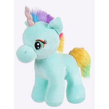 Load image into Gallery viewer, Blue Standing Unicorn With Glitter Horn Soft Toy
