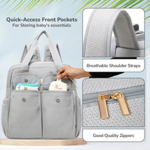 Load image into Gallery viewer, Grey Caramello Breezy Diaper Bag
