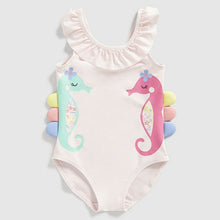 Load image into Gallery viewer, Pink Seahorse Theme Swimsuit

