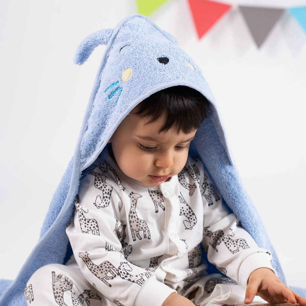Blue Bunny Hooded Towel