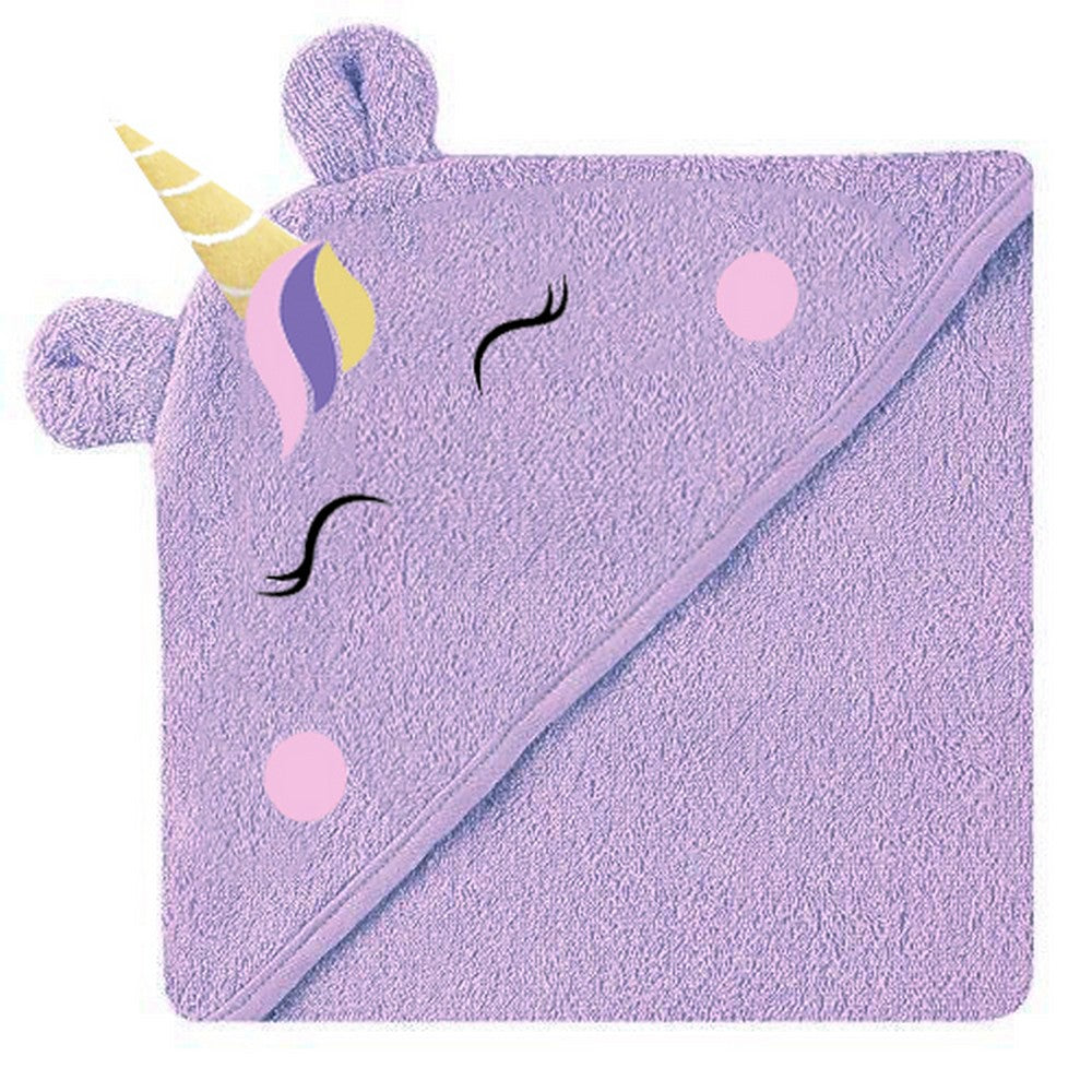 Purple Unicorn Hooded Towel