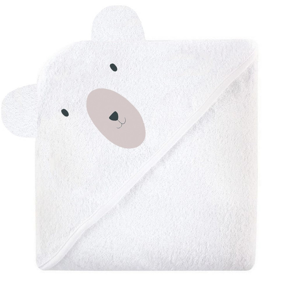 White Polar Bear Hooded Towel