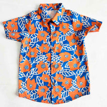 Load image into Gallery viewer, Orange Abstarct Printed Shirt With Shorts Co-Ord Set
