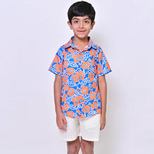 Load image into Gallery viewer, Orange Abstarct Printed Shirt With Shorts Co-Ord Set
