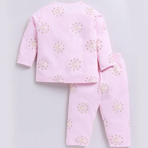 Pink Graphic Them Full sleeve Night Suit