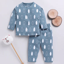 Load image into Gallery viewer, Blue Bear Print Full Sleeve Night Suit
