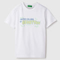 White Regular Round Neck Typography T-Shirt