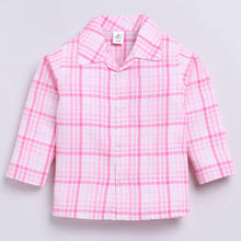 Load image into Gallery viewer, Pink Checked Full Sleeve Night Suit
