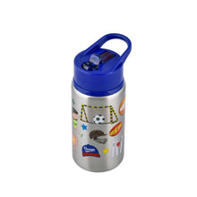 Load image into Gallery viewer, Navy Blue Sports Theme Stainless Steel Water Bottle
