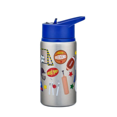 Navy Blue Sports Theme Stainless Steel Water Bottle