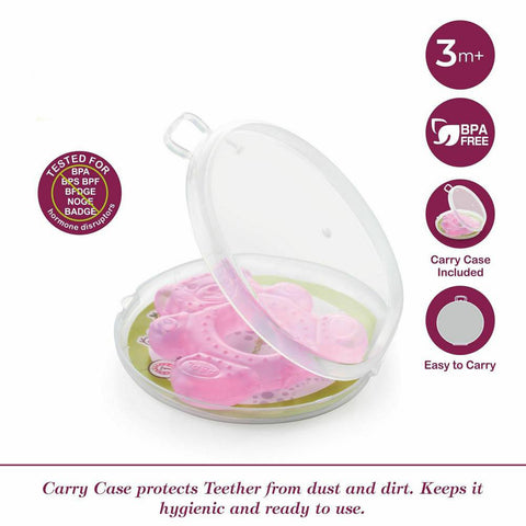 Pink Teddy Water Filled Teether With Carry Case