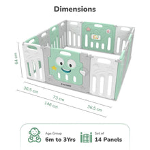 Load image into Gallery viewer, Green Joyland 14 Panel Playard
