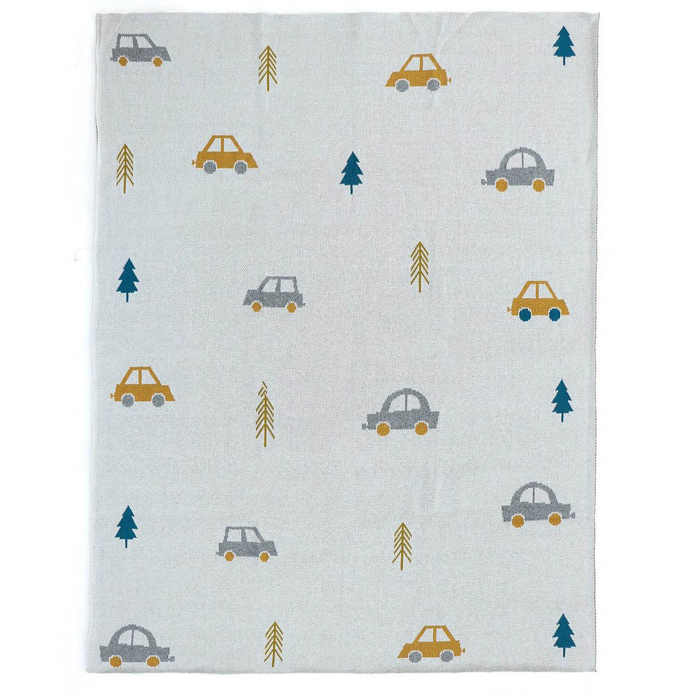 Vehicle Theme Cotton Knitted Throw Ac Blanket