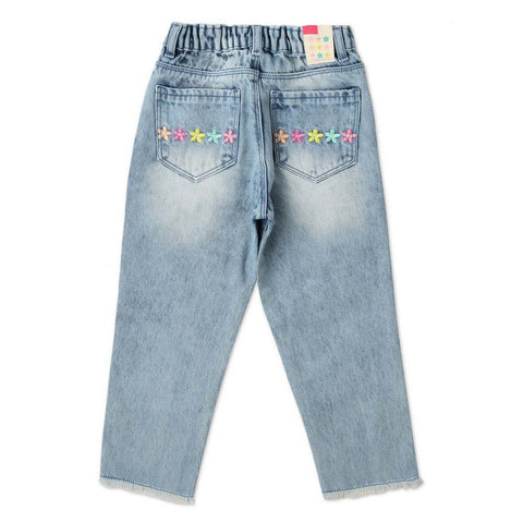 Blue Raw Hem Denim Jeans