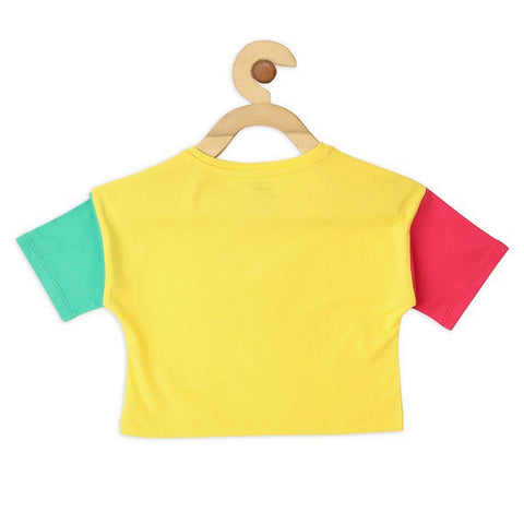 Yellow Colorblock Half Sleeves T-Shirt
