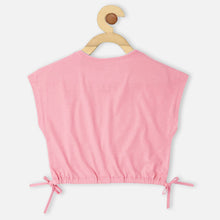 Load image into Gallery viewer, Pink Typographic Printed Crop Top
