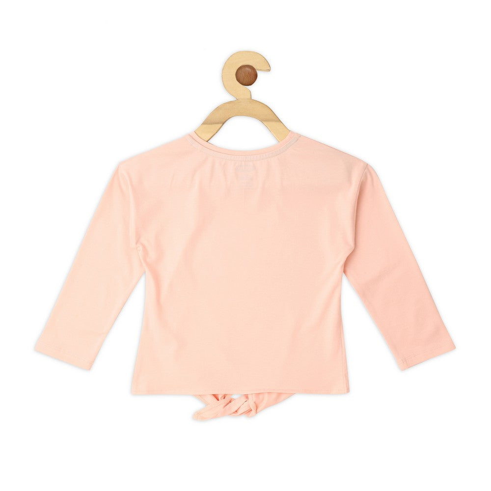 Peach Front Tie Knot Top