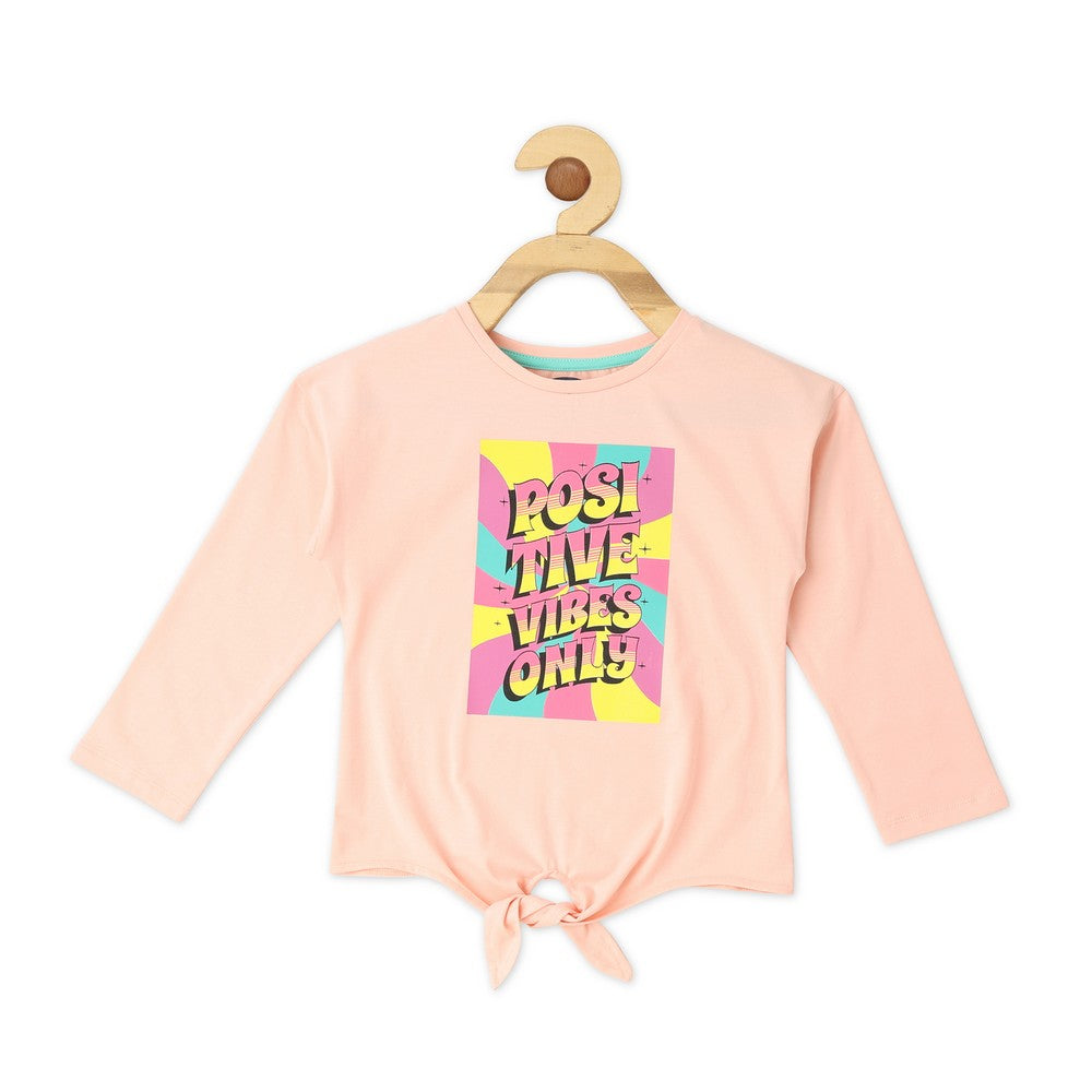 Peach Front Tie Knot Top