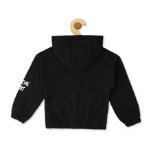 Load image into Gallery viewer, Black Typographic Hooded Jacket
