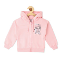 Load image into Gallery viewer, Pink Typographic Hooded Zip-Up Hoodies
